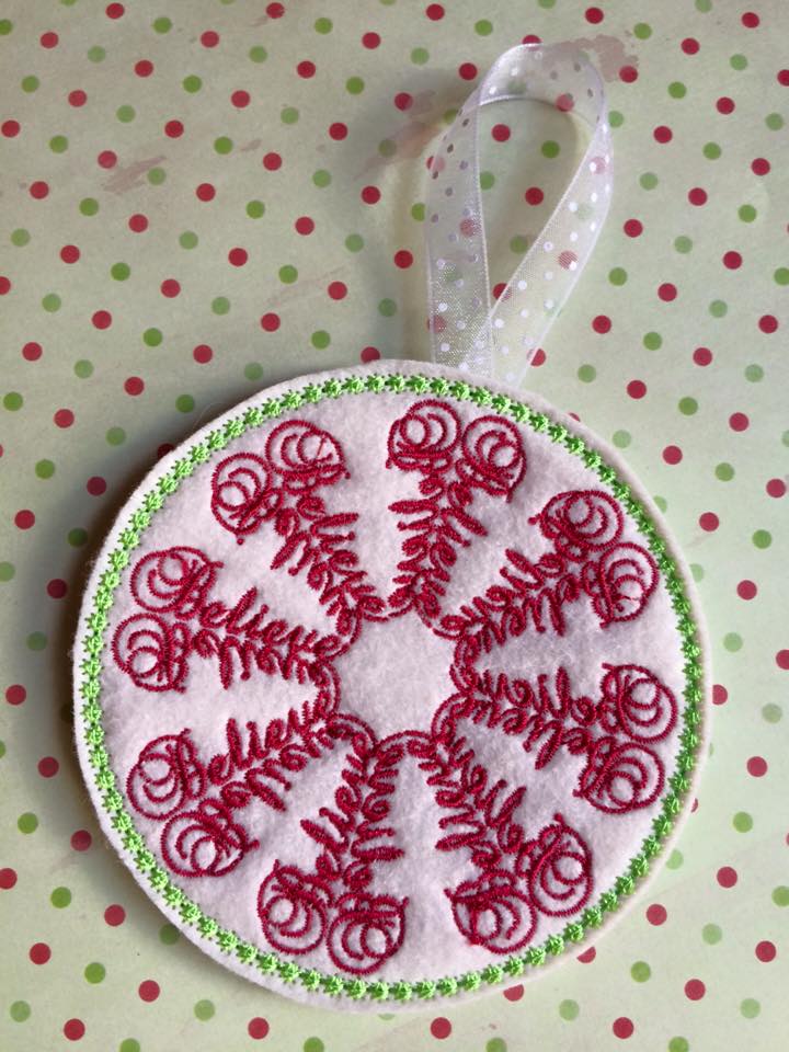 SSBJ Nameflake Ornament Believe Embroidery File