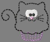 Black Cat Cupcake Embroidery File