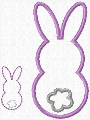 Bunny Butt Embroidery File SET