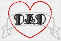 I Love DAD Embroidery File