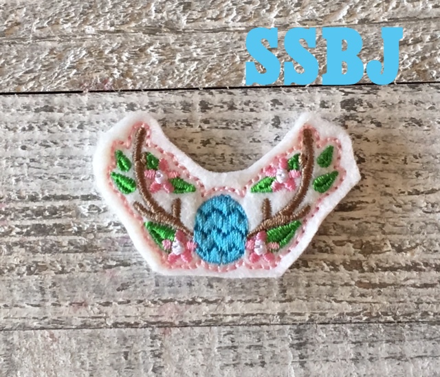 SSBJ Deer Horn Easter Egg Embroidery File