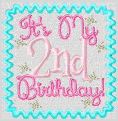 My 2nd Birthday Embroidery File