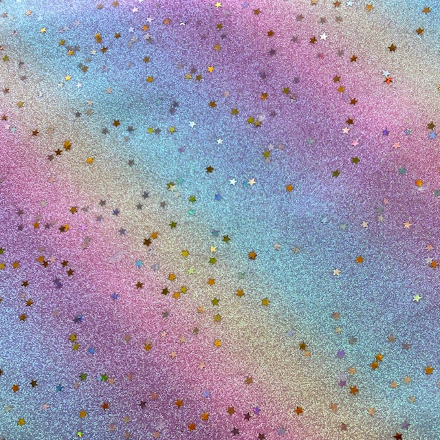 Rainbow Glitter With Stars Pastel