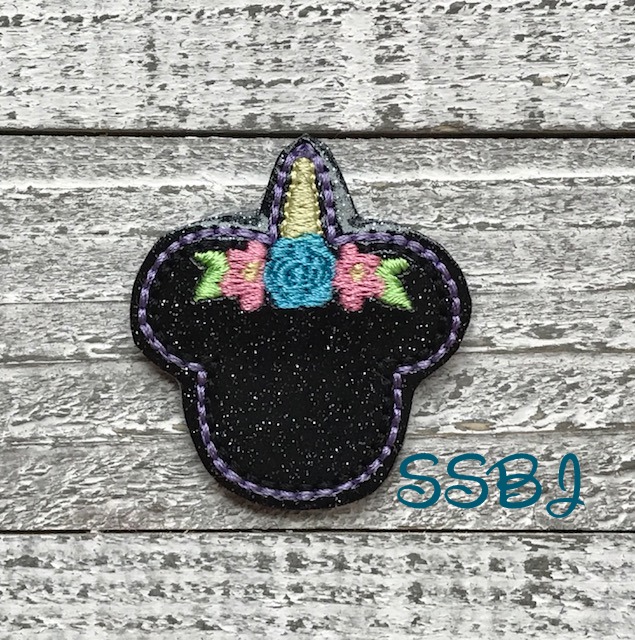 SSBJ Mrs Mouse Unicorn Flower band Embroidery File