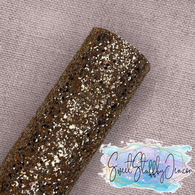 Muted Gold Felt Backed Solid Chunky Glitter