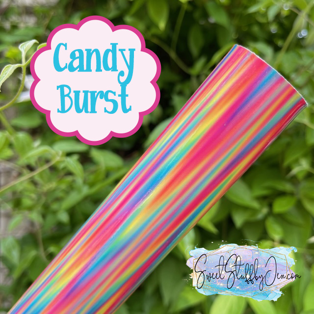 Candy Burst Faux Leather Embroidery Vinyl