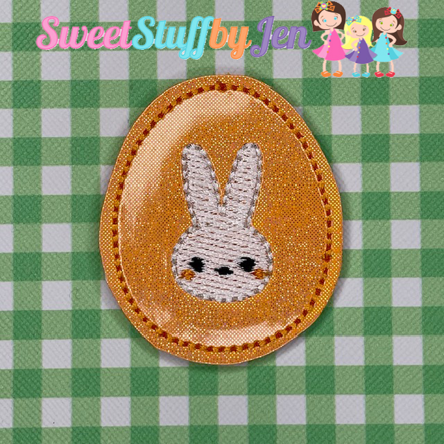 SSBJ Easter Egg with Bunny Face Embroidery File