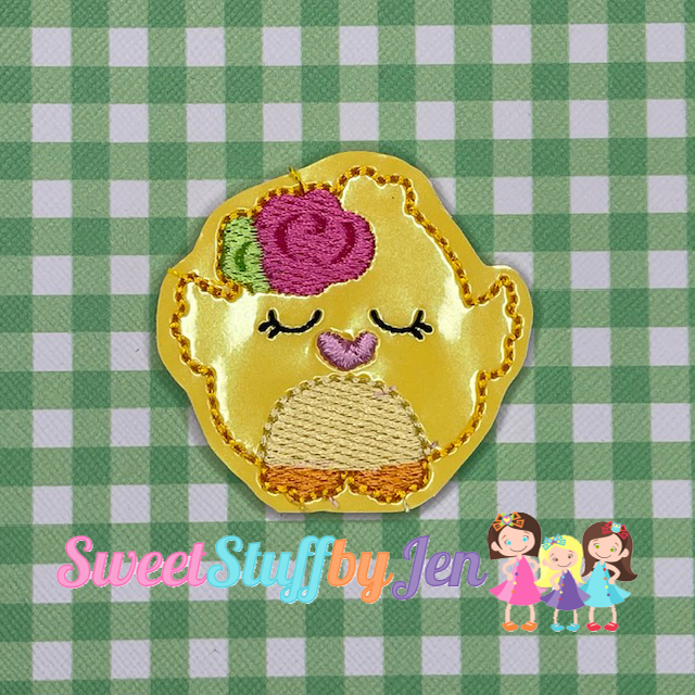 SSBJ Spring Chick with Flower Embroidery File
