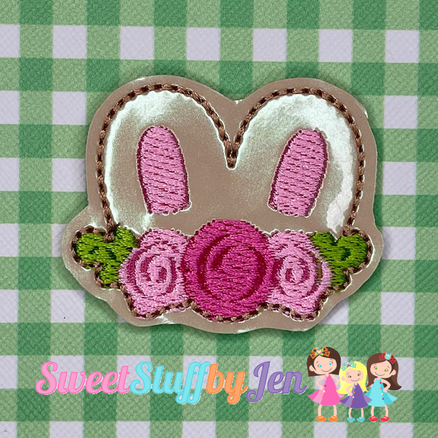 SSBJ Bunny Ears with Flower Band Embroidery File