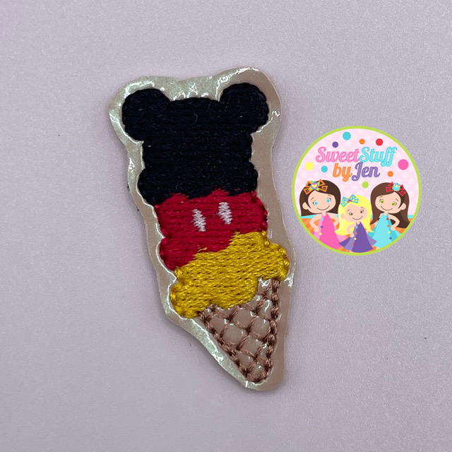 SSBJ Mouse Triple Scoop Ice Cream Cone Embroidery File