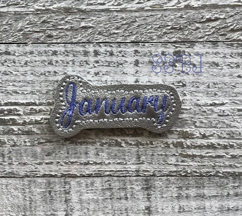 SSBJ January Cursive Monthly Embroidery File