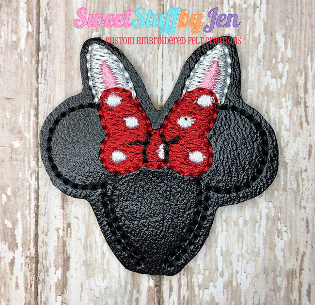 SSBJ Mrs Mouse Bunny Ears Band Embroidery File