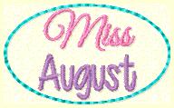 Miss August Clip Cover Embroidery file