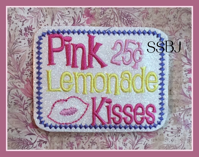SSBJ Pink Lemonade Kiss Embroidery File