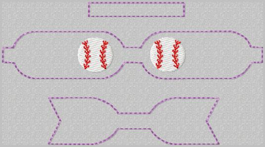 Double Baseball Bow Embroidery File