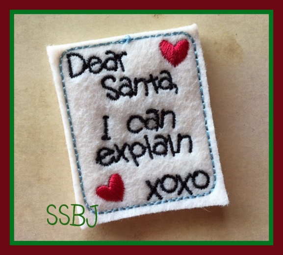 SSBJ Dear Santa Embroidery File