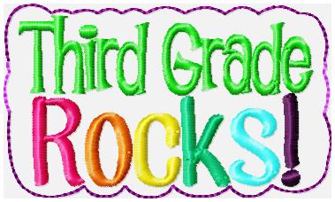 Third Grade Rocks Glam Band Embroidery File